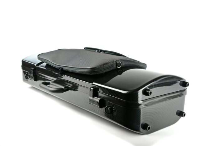 Hightech Rektangulær Bratschkasse med sedelomme - Black Carbon look - Image 4